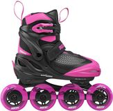 Roces Moody X TIF Girl Verstelbare Skeelers Kinderen – Inline Skates – Meegroei Skates – Zwart Roze – Maat 36-40