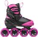 Roces Moody X TIF Girl Verstelbare Skeelers Kinderen – Inline Skates – Meegroei Skates – Zwart Roze – Maat 36-40