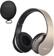 PowerLocus On-ear Bluetooth koptelefoon Wireless Inklapbaar Headset Oplaadbaar Over-ear Bluetooth Headphones ook met AUX kabel option en Reis Hoesje voor PC Reis iPhone Mac iPad - Goud