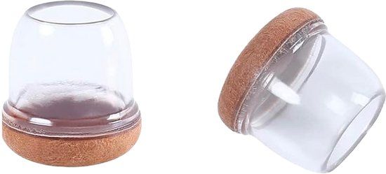 FLOOQ stoelpootdop met vilt - rond - 19 tot 25 mm - transparant - 8 stuks