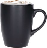 Merkloos / Sans marque Koffiemok - zwart - 340 ml - thee beker - mokken - keramiek