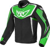 Berik Bad Eye Veste textile imperméable moto, noir/blanc/vert, taille 54