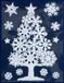 Merkloos Décoration de fenêtre de Noël autocollants de fenêtre sapin blanc 29,5 x 40 cm