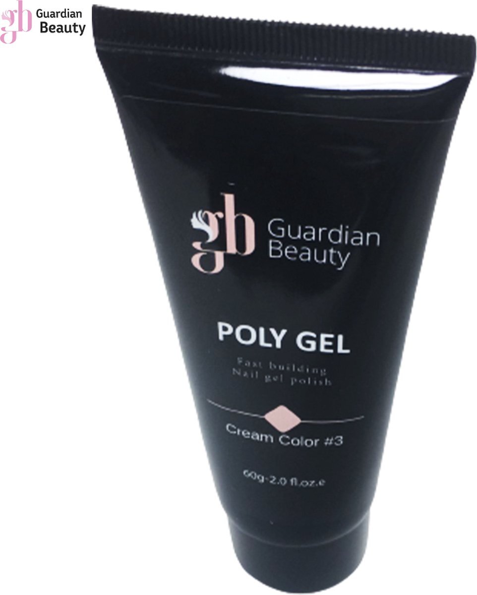 Guardian Beauty Polygel - Polyacryl Gel -Cream Color #3 - 60gr - Gel nagellak - Fantastische glans en kleurdiepte - UV en LED-uithardbaar - Kunstnagels en natuurlijke nagels