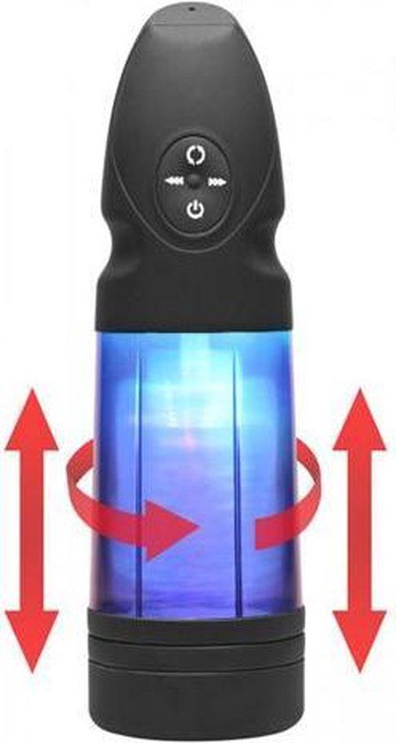 Lovebotz Automatische Masturbator - Zwart - Blauw met Zwart