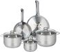 Fackelmann Set van 2 Koekenpannen 24 en 28 cm en 3 Kookpotten 16, 20 en 24 cm Elo Profi Brillant