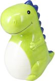 Home & Styling Dieren spaarpot voor kinderen - dino groen - dolomiet - 12 x 16 cm - met dop sluiting