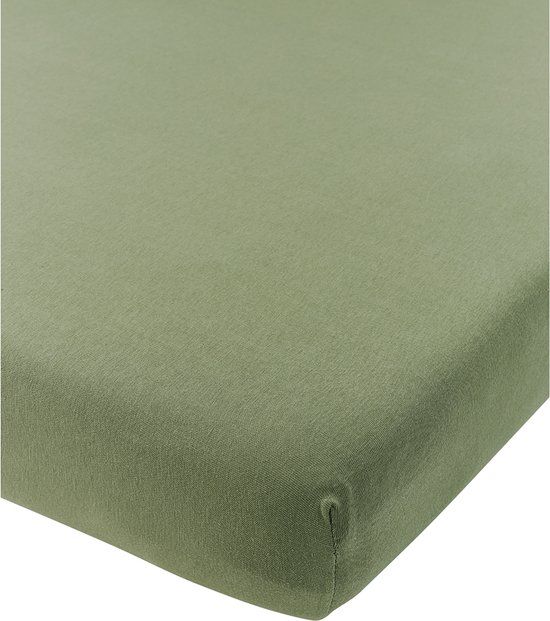 Meyco Baby Uni hoeslaken wieg - jersey - olive green - 40x80/90cm