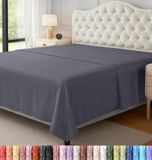 Utopia Bedding Bovenlaken - zachte geborstelde microvezelstof - krimp- en kleurbestendig bovenlaken - gemakkelijk te onderhouden, 1 bovenlaken (kingsize, grijs)