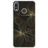 P20 Lite Golden flowers bedrukt siliconen hoesje