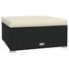 vidaXL Voetensteun met kussen 70x70x30 cm poly rattan zwart