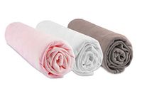 3 Easy Dort 3 Hoeslakens Bamboe – 60 x 120 – Roze-Wit Taupe