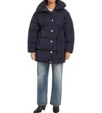 Tommy Hilfiger WW0WW44133 Korte gewatteerde marinejas (M/L), Blauw, Casual, Gerecycled nylon, Marineblauw