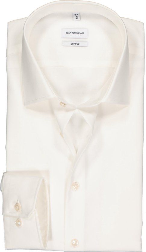 Seidensticker Shaped Fit Overhemd - Beige - Maat 44 - Strijkvrij