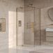 Brauer Stellar - Douchecabine met Draaideur - Helder Glas - 100x100x200 cm - Omkeerbaar - incl. Glascoating - PVD Goud Geborsteld