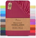 NatureMark Microvezel Hoeslaken Bordeauxrood 180x200cm