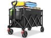tectake® Chariot de transport - Pliable - Capacité de charge 80 kg - Roues pivotantes pleines avec frein - 45 x 88 x 95 cm