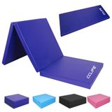 CCLIFE 180 x 60 x 5 cm Opvouwbare zachte vloermat gymnastiekmat fitnessmat antislip sportmat speelmat blauw