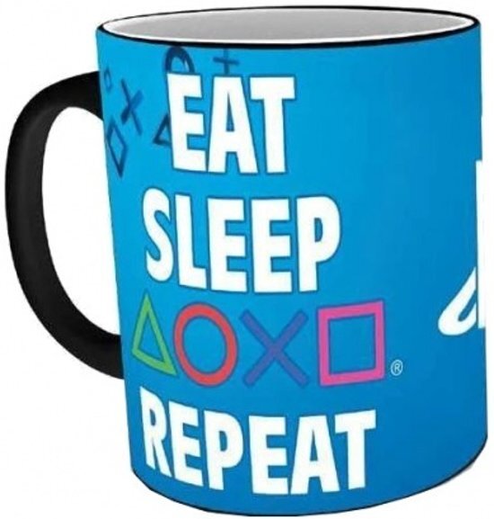 GB eye Warmtemok Playstation eat Sleep Repeat Zwart 300 Ml zwart