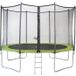 Kangui Trampoline avec filet, Twin Duo, diamètre 360 cm, vert, avec échelle et bâche de sécurité, poids maximum 100 kg