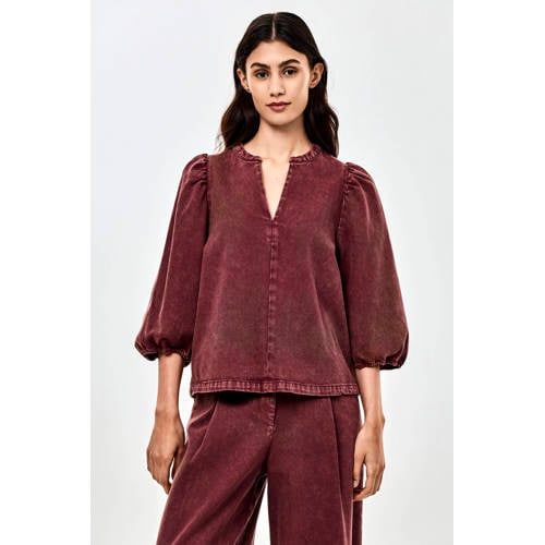 CKS Roodbruin Denim Top