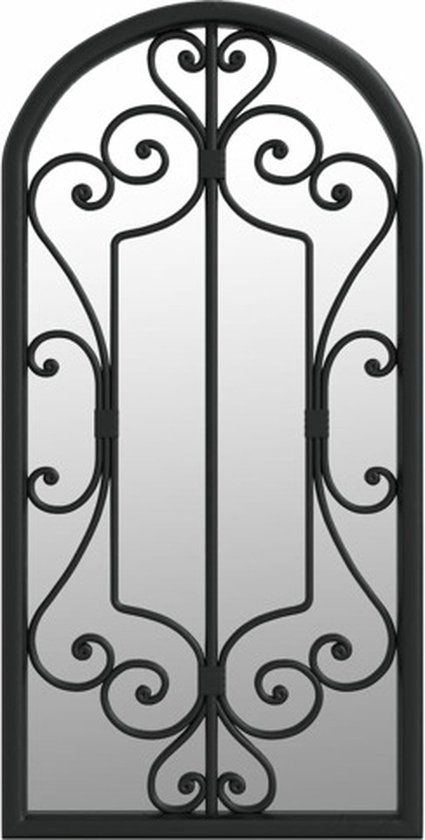 vidaXL Tuinspiegel 70x30 cm IJzer Zwart