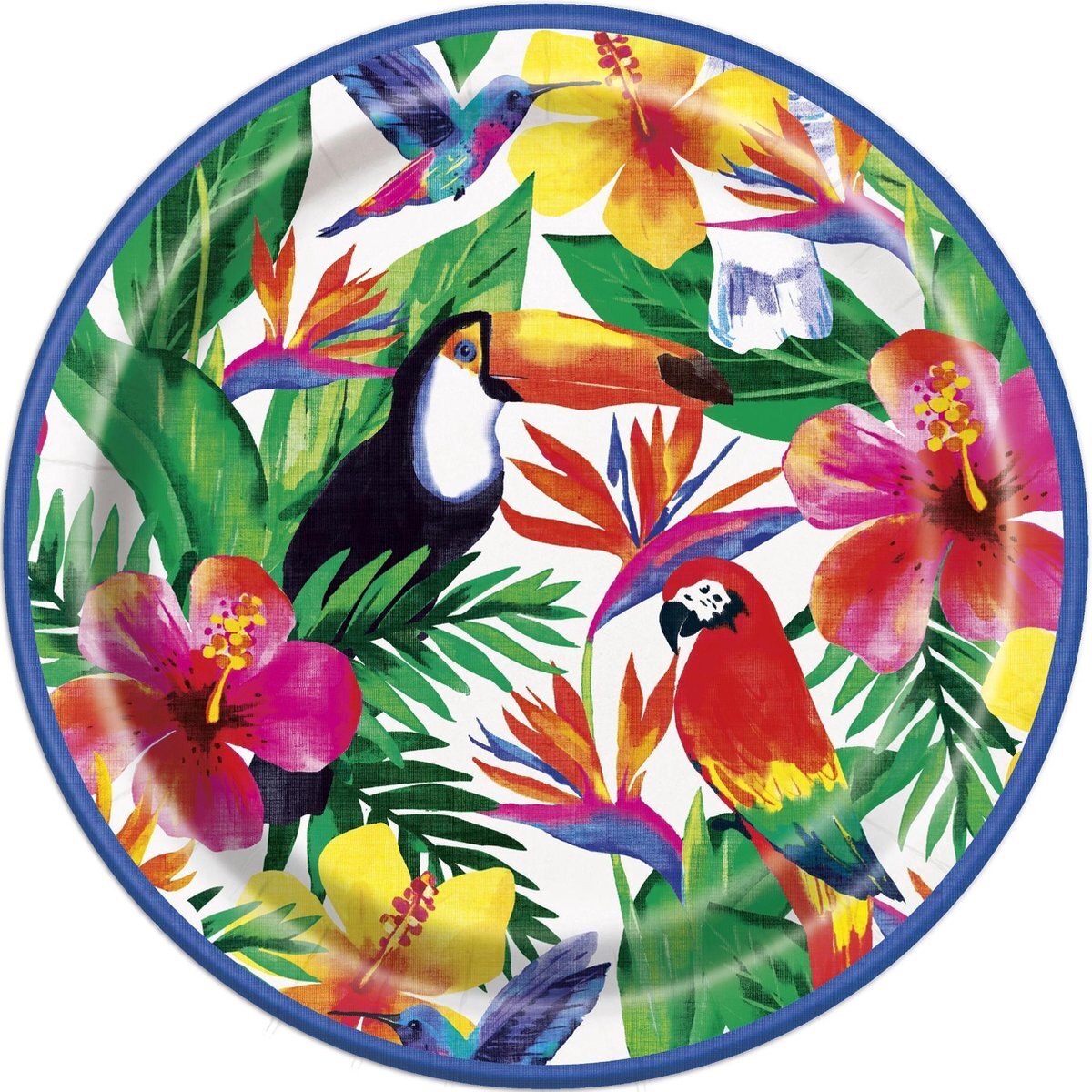 Unique 72675 - 23cm tropische Luau papieren platen, Pack van 8