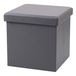 Urban Living Poef Leather BOX - hocker - opbergbox - grijs - PU/mdf - 38 x 38 cm - opvouwbaar