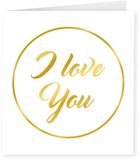 Paper dreams Gold white cards - I love you