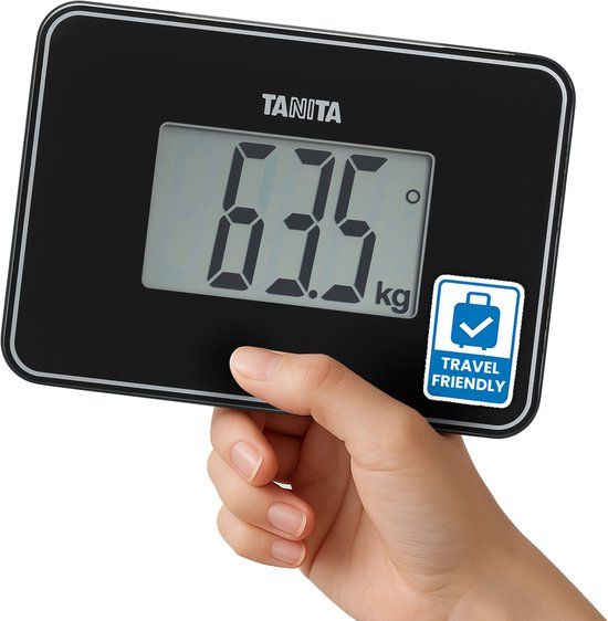 TANITA HD-386 - 's Werelds Kleinste Personenweegschaal - Mini Weegschaal - Zwart