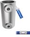 MM GeZu Impex Gegoten Koppelbus Ø 42 mm Verzinkt Vuur Zilver Externe Verbindingsklem Buisfitting Rechte Connector