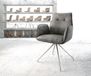 Zoa-Flex fauteuil kruisframe conisch roestvrij staal microvelours gris antique noyau à ressorts ensachés