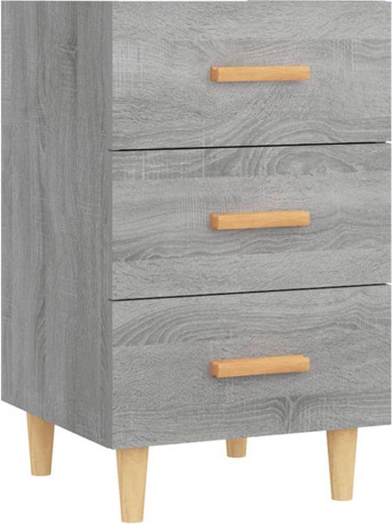 VidaXL Nachtkastje 40x40x66 cm bewerkt hout grijs sonoma eikenkleurig