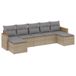 vidaXL 8-delige Loungeset met kussens, polyrattan, gemengd beige