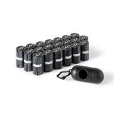 Amazon Basics hondenpoep-/afvalzakjes met dispenser en riemclip, ongeparfumeerd, 300 zakjes (20 verpakkingen van 15 zakjes)