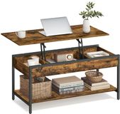Songmics In hoogte verstelbare salontafel 50 x 100 cm Vintage bruin/inktzwart