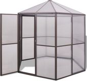 vidaXL Tuinkas - 240x211x232 cm - Aluminium - Kunststof - Bruin