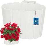 KOTARBAU Jardinière pour balcon avec support - Jardinière de balcon 20x14x13 cm - Blanc
