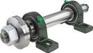 Jeu de base pour scie circulaire (pour coupes circulaires et transversales) avec un alésage de 30 mm / filetage à droite / 350 mm / basé sur des roulements UCP207