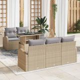 Prolenta Maison Exclusive Set van zes tuinbankkussens, beige, van polyrotan