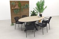 Garden Impressions Taste Barista - Antraciet / GI Edison 220 x 115 cm. tafel - ovale tuinset