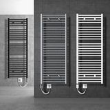 LuxeBath ECD Germany Badkamerradiator Elektrisch met verwarmingselement 1200W 600x1800 mm Wit recht met zijaansluiting
