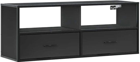 vidaXL Tv-meubel 100x31x39,5 cm bewerkt hout en metaal zwart