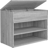 vidaXL Schoenenbank 60x30x45 cm bewerkt hout grijs sonoma eikenkleurig