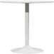 Table à manger ronde 2 places, table de cuisine design moderne pieds en acier, Ø 80 x 75 cm, blanc