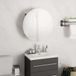 Maison Exclusive Armoire de salle de bain exclusive avec miroir rond et finition bois chêne, équipée de LED