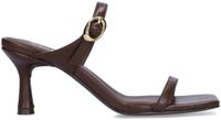 Sacha - Dames - Bruine leren sandalen met hak - Maat 37