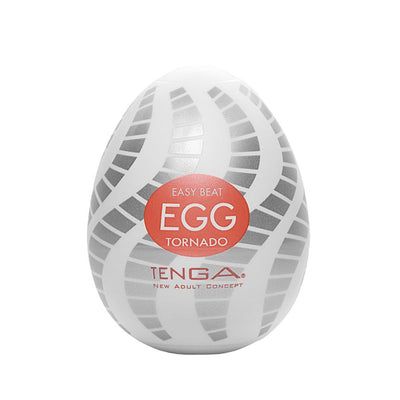Tenga Egg Tornado - Egg Masturbator - TPE - White/Various