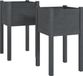 vidaXL Plantenbakken 2 stuks 40x40x70 cm massief grenenhout grijs