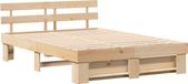 vidaXL Bedframe, bruin, 160 x 200 cm, massief grenenhout